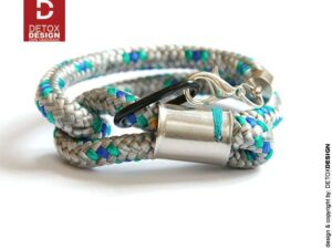 Nasza intrygująca bransoletka z liny IKI20 unisex ma szlachetnie techniczny charakter