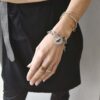 Oto nasza autorska, industrialna, srebrna bransoletka unisex AOMORI32 i oryginalny naszyjnik łańcuch w jednym.