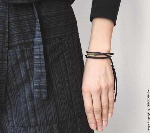Oryginalna czarna bransoletka ANDO44 od polskich projektantów biżuterii