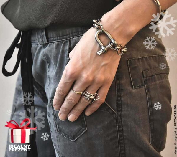 Najlepsza biżuteria na prezent industrialna bransoletka unisex AOMORI21
